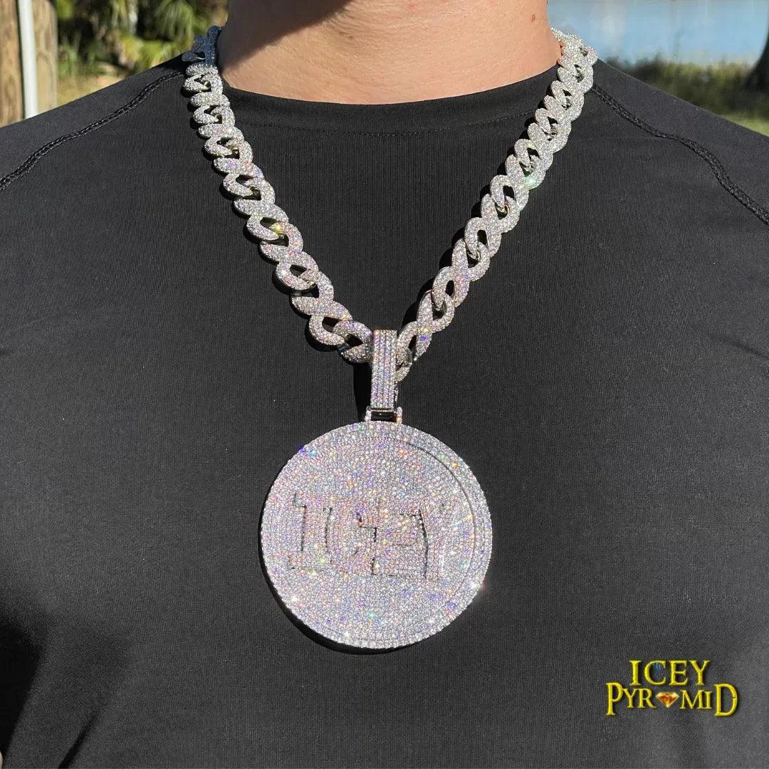 Disc Edition Iced Out Personalized Custom Name Necklace Pendant – Luxury Hip Hop Jewelry for Men & Women - CaratixJewelry